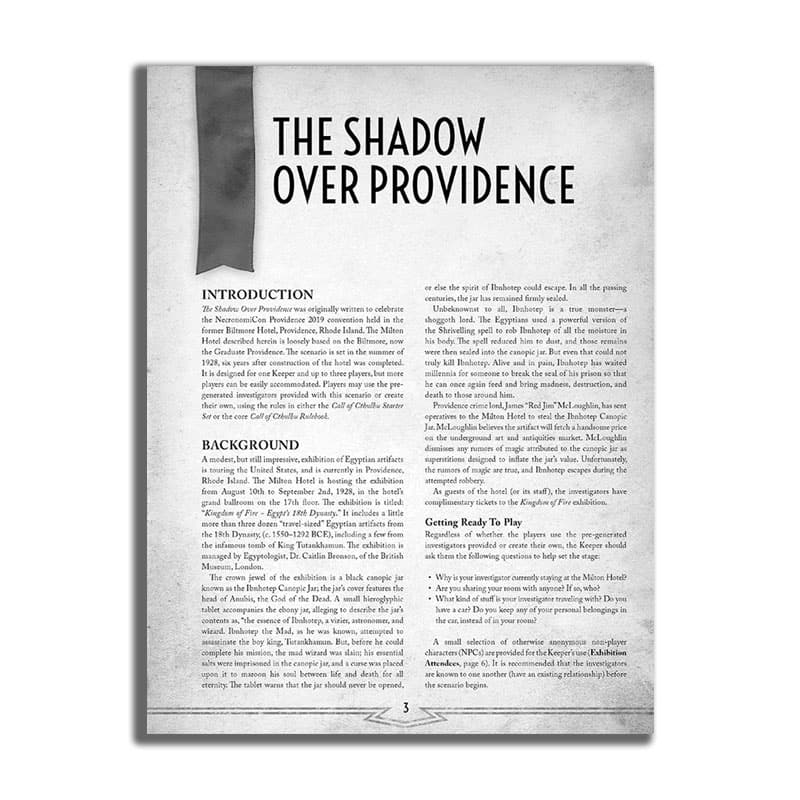 Call of Cthulhu RPG – The Shadow Over Providence